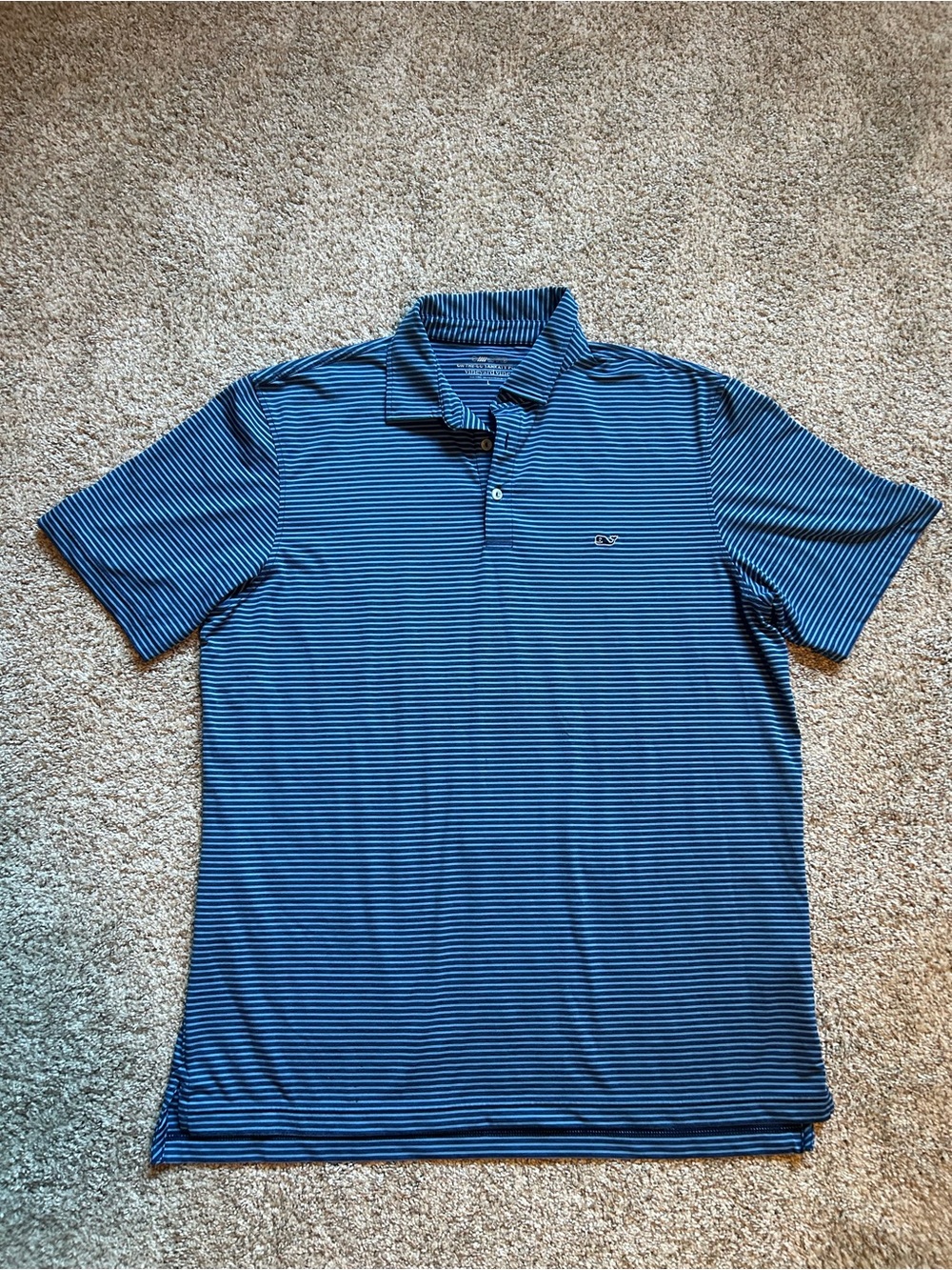 Men’s - Vineyard Vines On The Go Printed Sankaty Polo - Blue Stripes - Large